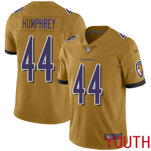 Baltimore Ravens Limited Gold Youth Marlon Humphrey Jersey NFL Football 44 Inverted Legend